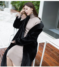 Load image into Gallery viewer, Hooded Winter New 2020 Fur Outerwear Female Fashion Plus Size Solid Long Fur Coat High-end Warm Mink Fur Jacket Coat Women Park