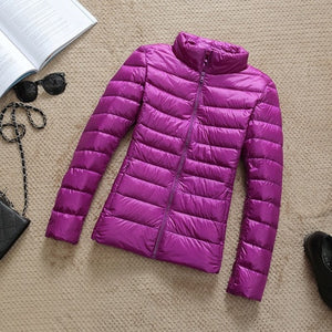 2019 New Brand 90% White Duck Down Jacket Women Autumn Winter Warm Coat Lady Ultralight Duck Down Jacket Female Windproof Parka