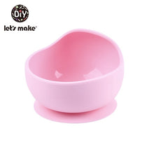 Load image into Gallery viewer, Let&#39;S Make 1set Silicone Baby Feeding Set Waterproof Spoon Non-Slip Feedings Silicone Bowl Tableware Baby Products Baby Plate