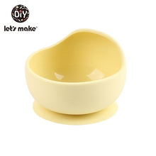 Load image into Gallery viewer, Let&#39;S Make 1set Silicone Baby Feeding Set Waterproof Spoon Non-Slip Feedings Silicone Bowl Tableware Baby Products Baby Plate