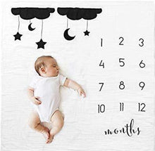 Load image into Gallery viewer, Baby Blanket Newborn Swaddle Stroller Bedding Wrap Photo Background Cloth Monthly Growth Number Photography Props Unisex