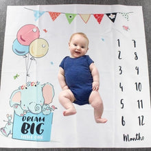 Load image into Gallery viewer, Baby Blanket Newborn Swaddle Stroller Bedding Wrap Photo Background Cloth Monthly Growth Number Photography Props Unisex