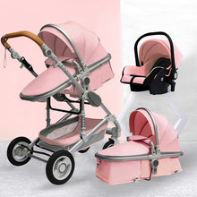 Load image into Gallery viewer, Luxurious Baby Stroller 3 in 1 Portable Travel Baby Carriage Folding Prams Aluminum Frame High Landscape Car for Newborn Baby