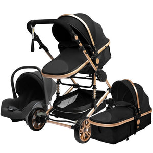 Luxurious Baby Stroller 3 in 1 Portable Travel Baby Carriage Folding Prams Aluminum Frame High Landscape Car for Newborn Baby