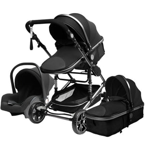 Luxurious Baby Stroller 3 in 1 Portable Travel Baby Carriage Folding Prams Aluminum Frame High Landscape Car for Newborn Baby