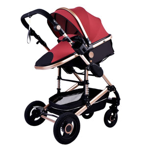 Luxurious Baby Stroller 3 in 1 Portable Travel Baby Carriage Folding Prams Aluminum Frame High Landscape Car for Newborn Baby