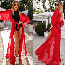 Load image into Gallery viewer, Sexy Beach Cover Up Women Dress Tunic Pareos Ladies Kaftan Robe Cover-up Woman Beach Wear Swimsuit