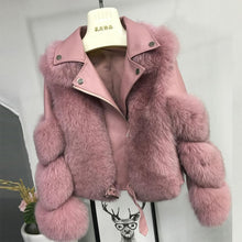 Load image into Gallery viewer, Fashion Real Fox Fur Coats With Genuine Sheepskin Leather Wholeskin Natural Fox Fur Jacket Outwear Luxury Women 2020 Winter New