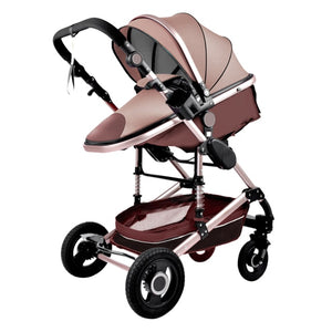 Luxurious Baby Stroller 3 in 1 Portable Travel Baby Carriage Folding Prams Aluminum Frame High Landscape Car for Newborn Baby