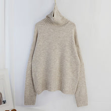 Load image into Gallery viewer, Aachoae Autumn Winter Women Knitted Turtleneck Cashmere Sweater 2020 Solid Casual Basic Pullover Jumper Batwing Long Sleeve Tops