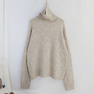 Aachoae Autumn Winter Women Knitted Turtleneck Cashmere Sweater 2020 Solid Casual Basic Pullover Jumper Batwing Long Sleeve Tops