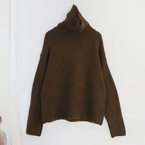 Aachoae Autumn Winter Women Knitted Turtleneck Cashmere Sweater 2020 Solid Casual Basic Pullover Jumper Batwing Long Sleeve Tops