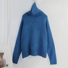 Load image into Gallery viewer, Aachoae Autumn Winter Women Knitted Turtleneck Cashmere Sweater 2020 Solid Casual Basic Pullover Jumper Batwing Long Sleeve Tops