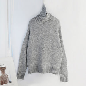 Aachoae Autumn Winter Women Knitted Turtleneck Cashmere Sweater 2020 Solid Casual Basic Pullover Jumper Batwing Long Sleeve Tops