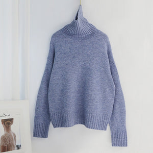 Aachoae Autumn Winter Women Knitted Turtleneck Cashmere Sweater 2020 Solid Casual Basic Pullover Jumper Batwing Long Sleeve Tops