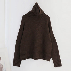 Aachoae Autumn Winter Women Knitted Turtleneck Cashmere Sweater 2020 Solid Casual Basic Pullover Jumper Batwing Long Sleeve Tops