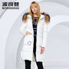 Load image into Gallery viewer, Bosideng Long Down Coat Women Fashion Casual Straight Hoodie Zipper Windproof and Waterproof  Women&#39;s Coat  B80141012