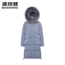 Load image into Gallery viewer, Bosideng Long Down Coat Women Fashion Casual Straight Hoodie Zipper Windproof and Waterproof  Women&#39;s Coat  B80141012