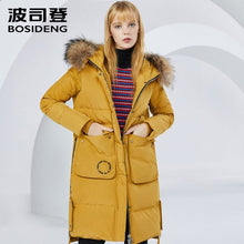 Load image into Gallery viewer, Bosideng Long Down Coat Women Fashion Casual Straight Hoodie Zipper Windproof and Waterproof  Women&#39;s Coat  B80141012