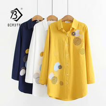 Load image into Gallery viewer, New Arrival Women Dot Embroidery Cotton White Shirt Long Sleeve Casual Blouse Loose Plus Size 4XL Tops Feminina Blusa T06218F